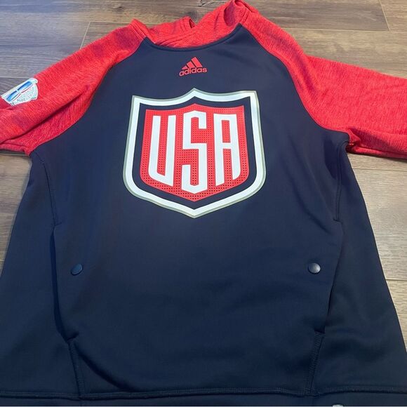 Adidas Team USA Hoodie Size Small World Cup of Ice Hockey Sweatshirt Olympics - Picture 10 of 10